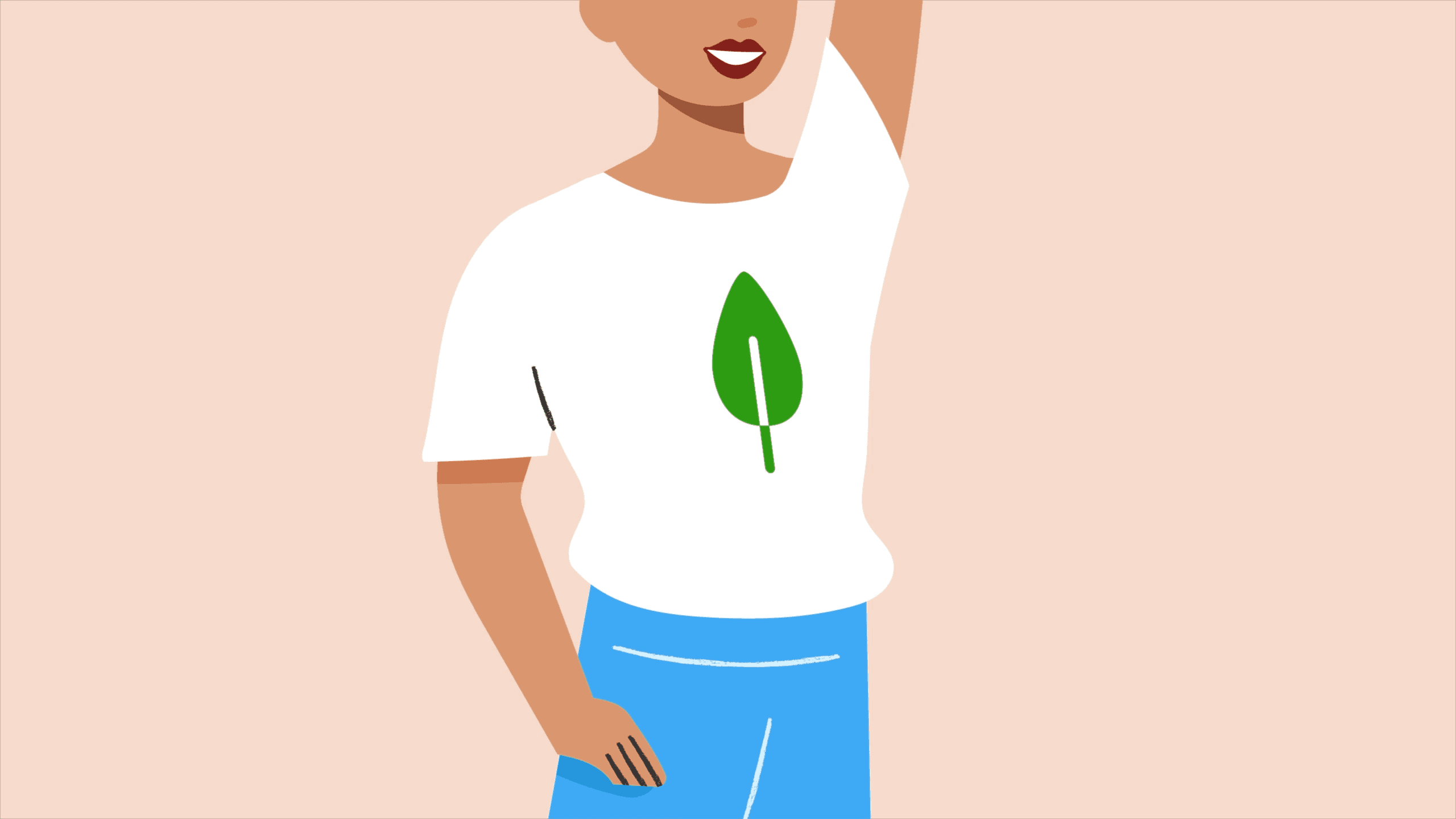 Person with Koha Leaf on Shirt
